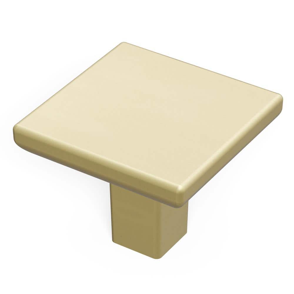 Elusive Golden Nickel Square Cabinet Knob with Mounting Hardware