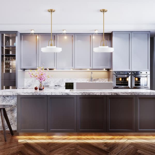 Odea 60-Watt 1-Light Matte White Transitional Pendant Light with Matte White Metal Shade and No Bulbs Included