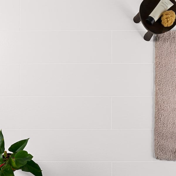 Mangrove Blanco 8 in. x 36 in. 10mm Matte Porcelain Floor and Wall Tile (7-piece 14.63 sq. ft. / box)