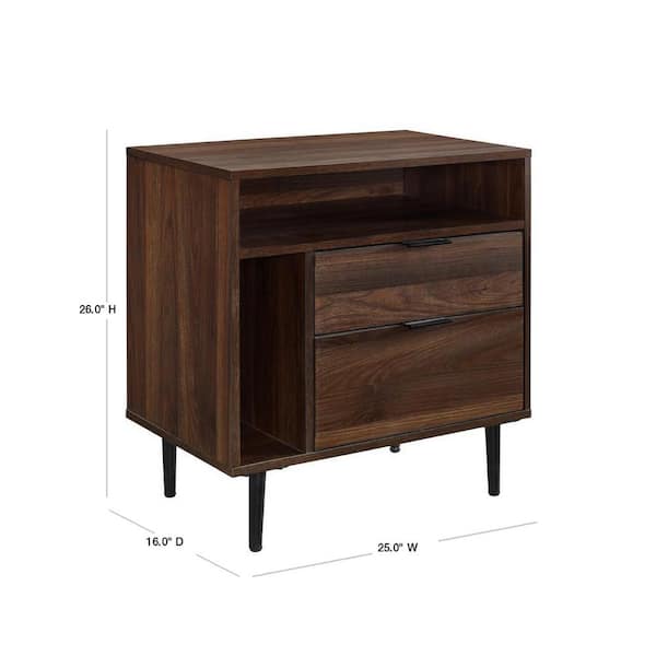 Walker Edison Furniture Company 25 Modern Storage Side Table - Dark Walnut  HD8183 - The Home Depot