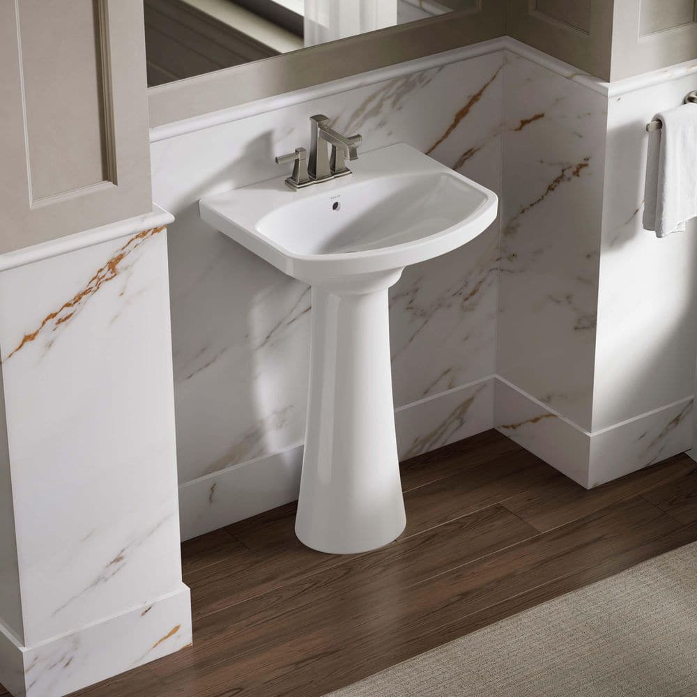 Cimarron 22 in. x 22 in. Pedestal Bathroom Sink in White Vitreous China price history on PriceWatchPro