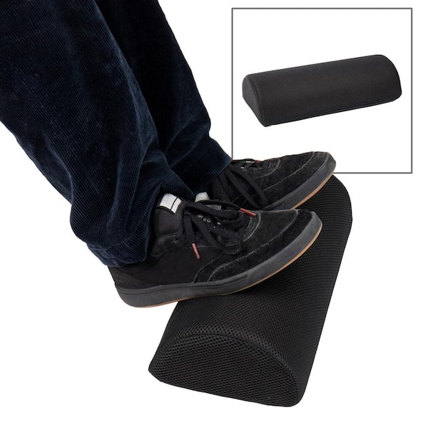 Mind Reader Black Adjustable Foot Rest Ergonomic Foot Stool Under Desk