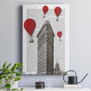 Flat Iron Building and Red Hot Air Balloons By Wexford Homes Unframed Giclee Home Art Print 60 in. x 40 in.
