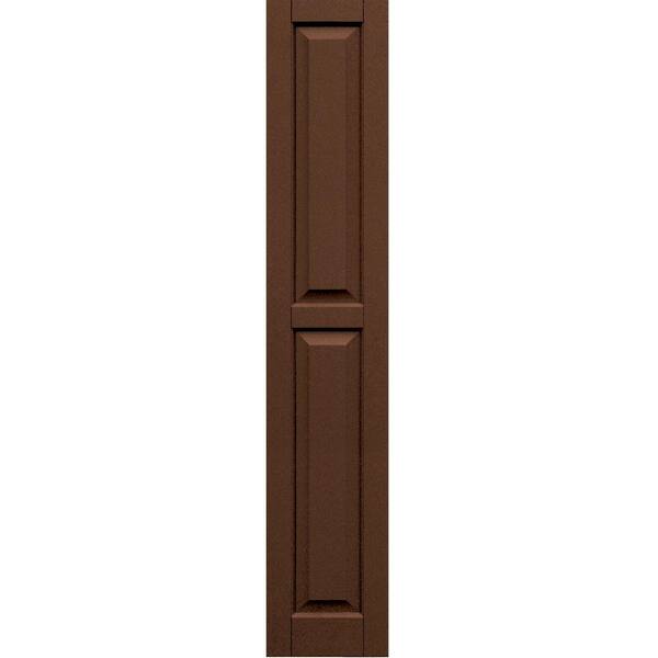 Winworks Wood Composite 12 in. x 66 in. Raised Panel Shutters Pair #635 Federal Brown