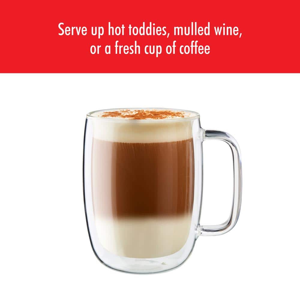 15 oz Clear Double-Wall Glass Latte Mug Set
