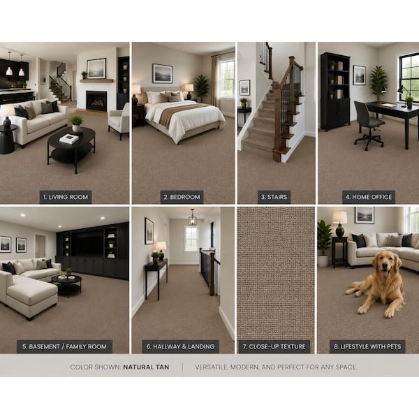 TrafficMaster Viking - Natural Tan - Beige 12 ft. Wide x Cut to