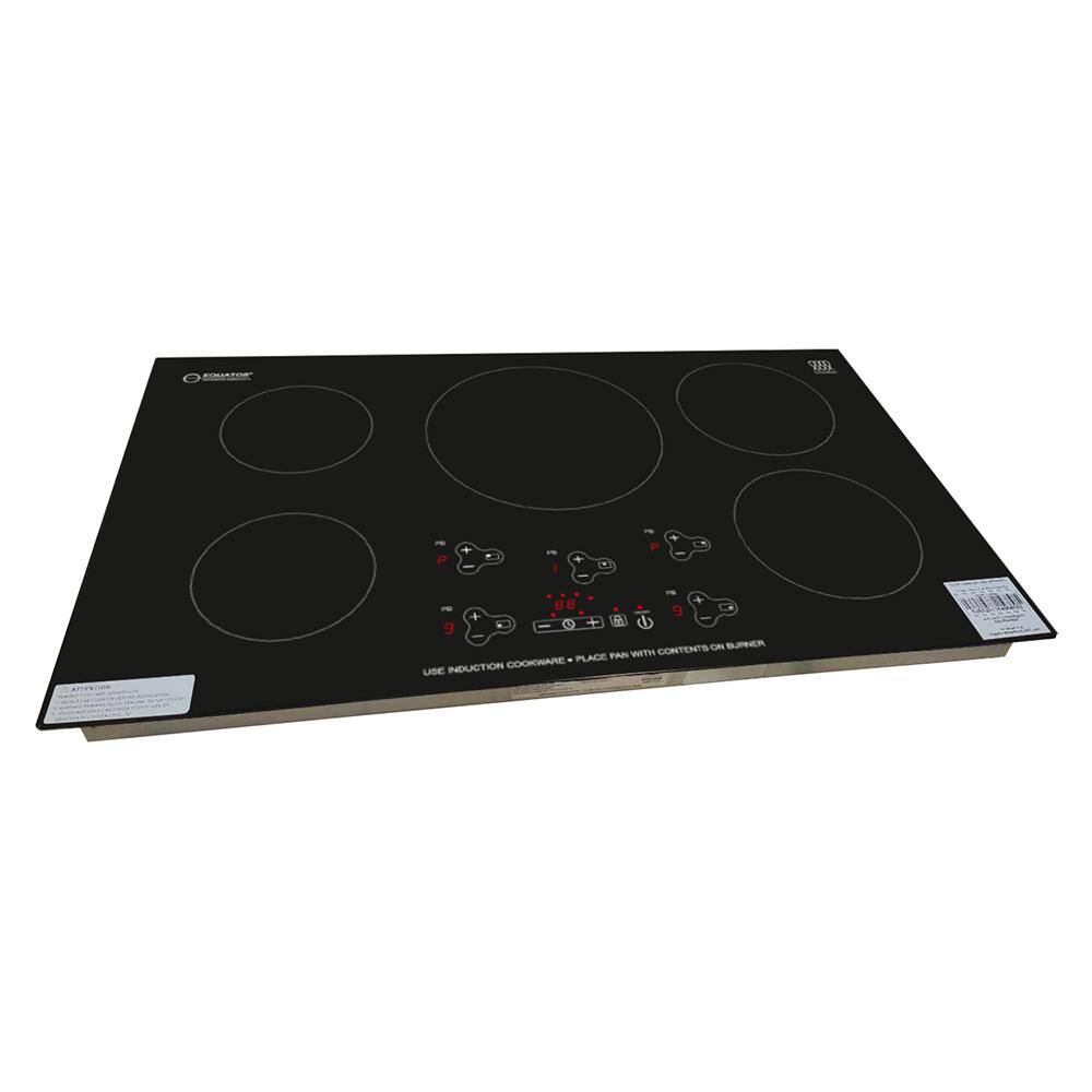 Buy 36 in. Smooth Ceramic Electric Induction Cooktop in Black with 5