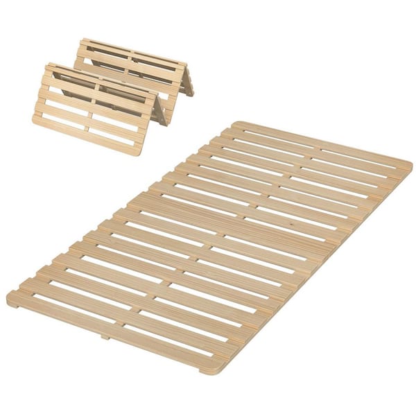 Japanese Tatami Mat Tatami Bed Frame Foldable Wood Slatted Floor Bed Frame for Futon Mattress, Twin Size