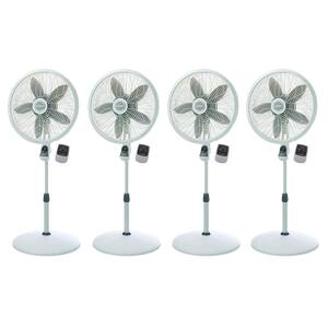 18 in. Elegance Performance Oscillating Pedestal Fan with Remote in White (4-Pack)