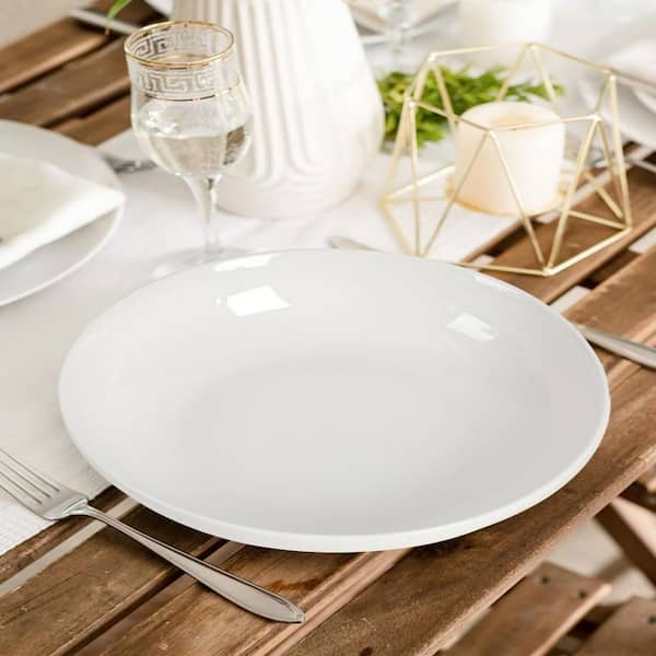 Wudkey 35 fl. oz. White Porcelain Pasta Bowls, Set of 6, Large