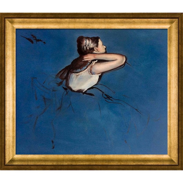 LA PASTICHE Seated Dancer in Profile by Edgar Degas Athenian Gold Framed People Oil Painting Art Print 25 in. x 29 in.