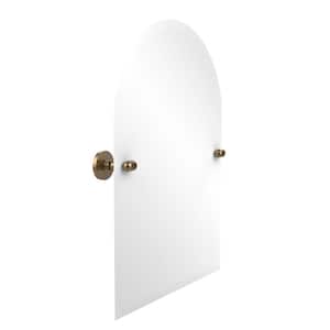 Tango Collection 21 in. x 29 in. Frameless Arched Top Single Tilt Mirror with Beveled Edge in Brushed Bronze