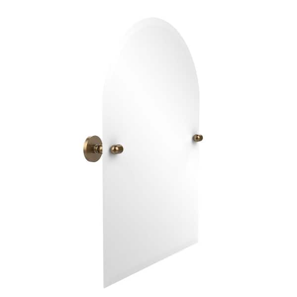Allied Brass Tango Collection 21 in. x 29 in. Frameless Arched Top Single Tilt Mirror with Beveled Edge in Brushed Bronze