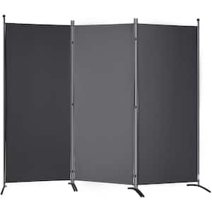 Room Divider 6.1 ft. Freestanding and Folding Privacy Screens 3 Panel for Office Bedroom Study (Dark Gray)