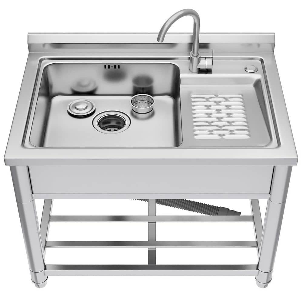 U-Ma Numhew 20.8 in. D x 28.3 in. W Freestanding Stainless Steel