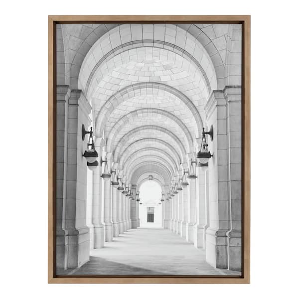 Kate and Laurel Sylvie Union Station by Golie Framed Canvas Cityscape Art Print 24 in. x 18 in.