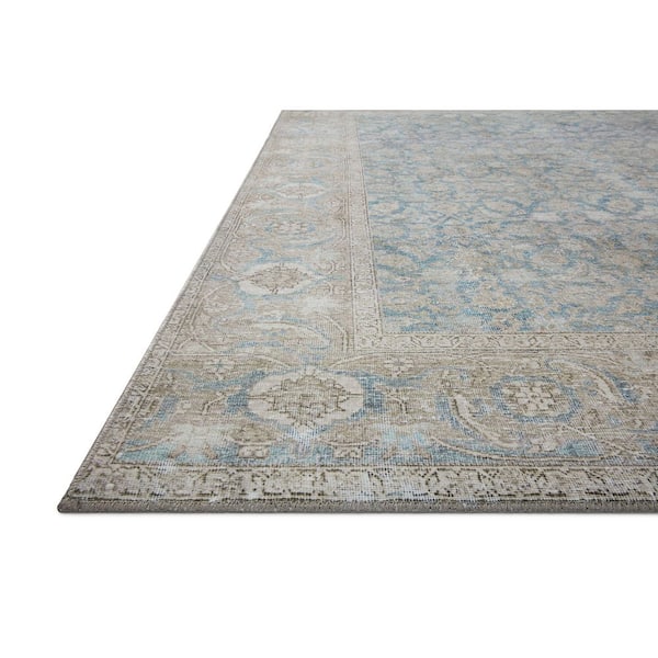 Wynter Ocean / Silver 7 ft.6 in. x 9 ft.6 in. Traditional Area Rug