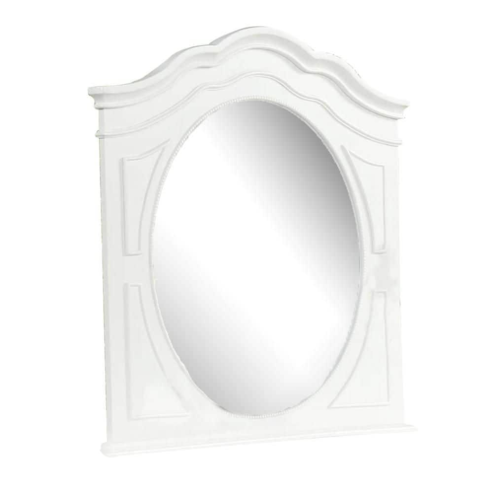 Calpan White 2 in. W x 40 in. H Modern and Contemporary Arch Wood Framed Mirror price history on PriceWatchPro