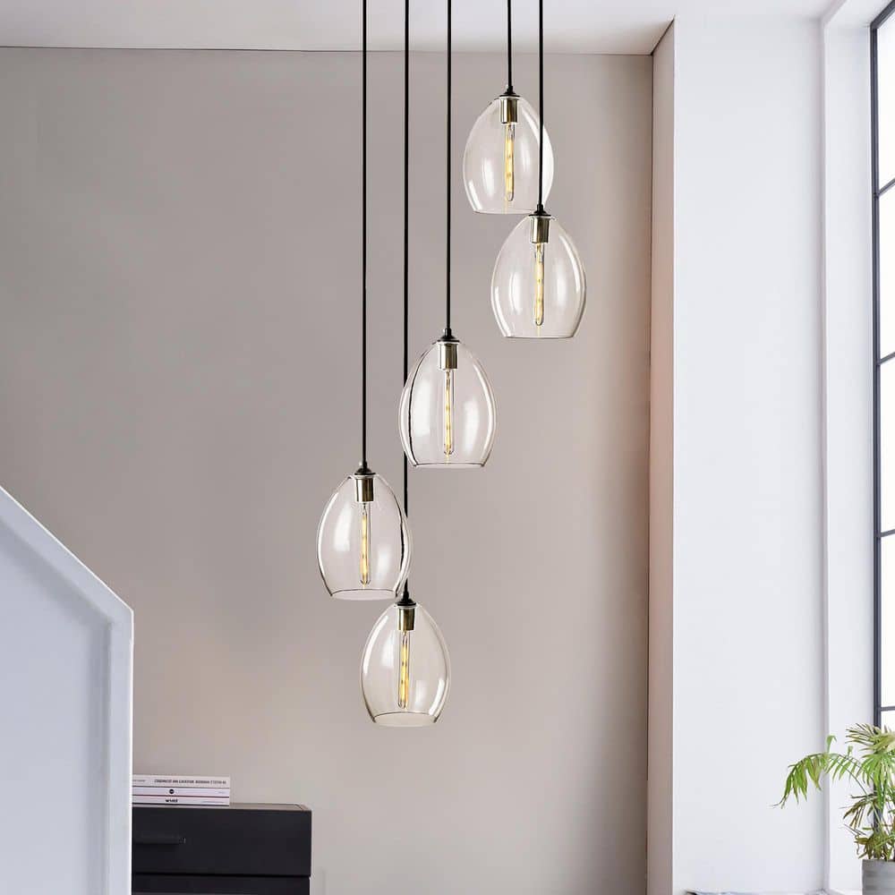 Rennnsan Dicino 5-Light Modern Cluster Black Pendant Light