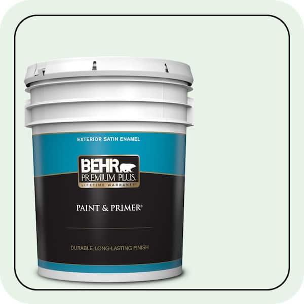 BEHR PREMIUM PLUS 5 gal. #PPL-25 Sign of Spring Satin Enamel Exterior Paint & Primer