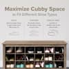 Prepac 77 in. H x 60 in. W Black Engineered Wood Shoe Storage Cabinet with 24-Shoe Cubbies and 6-Double Coat Hooks BSOG-0013-1