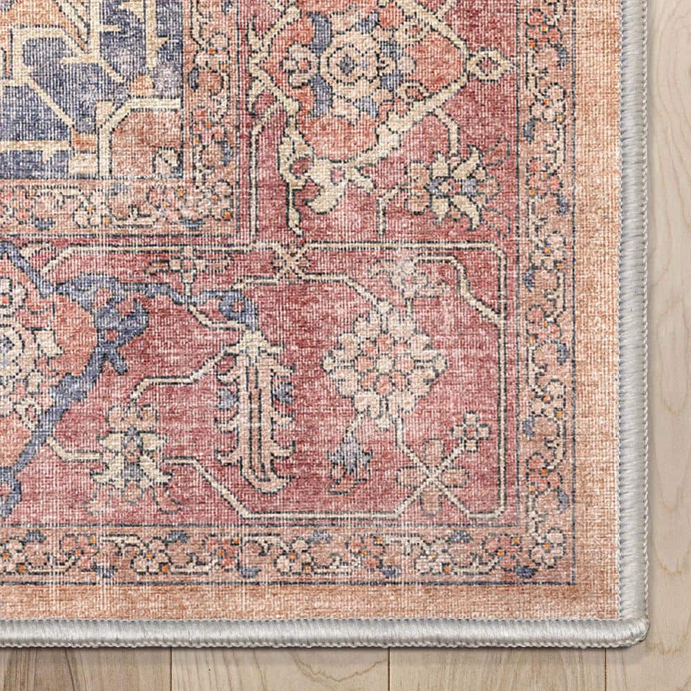 Apollo Serapi Red and Beige Chenille 5'3" x 7'3" Area Rug