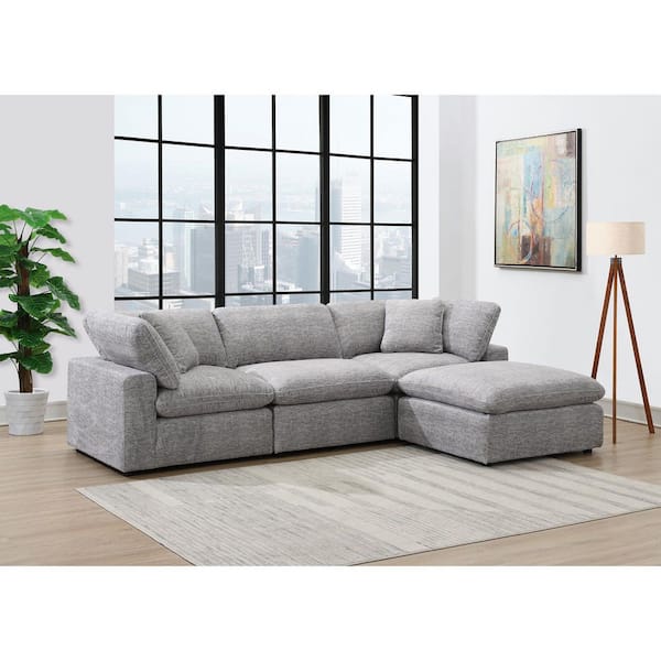 Haven Dove Polyester Square Accent Ottoman