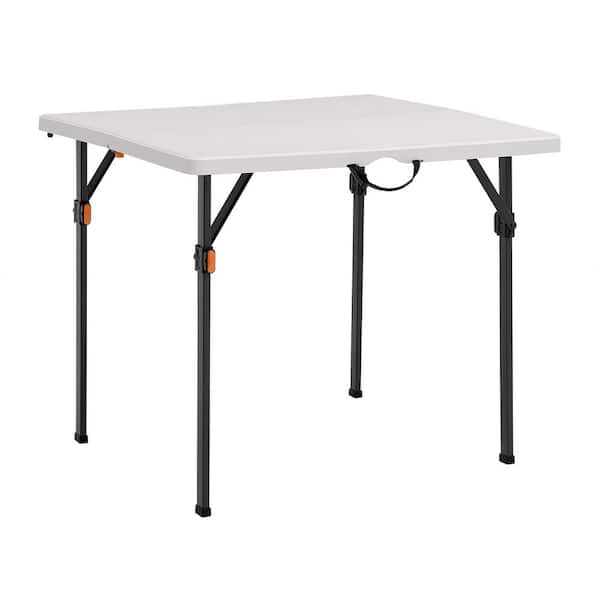 HDX 34 in. White & Grey Indoor/Outdoor Folding Square Card Table