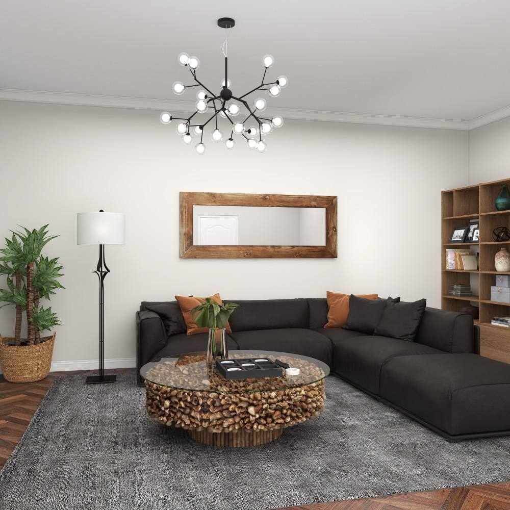 Oversized Brown Rectangular Full Length Wood Mirror