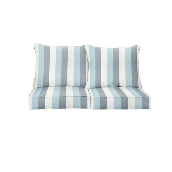 SORRA HOME 27 x 23 Sunbrella Direction Dew Deep Seating Indoor/Outdoor Loveseat Cushion