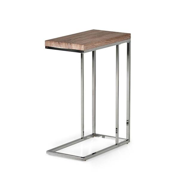 Lucia Brown Light Chairside End Table, Chairside End Table With Lamp