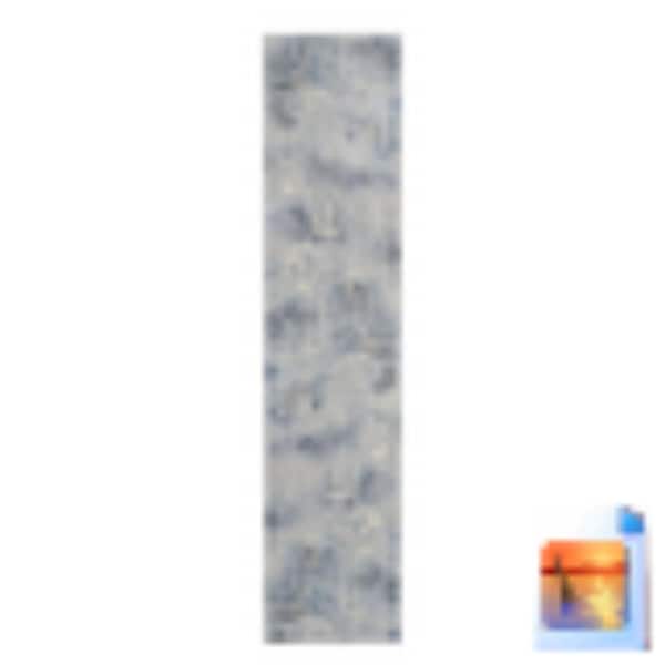 2 ft. x 10  ft. Blue, Ivory Floral Washable Runner Rug