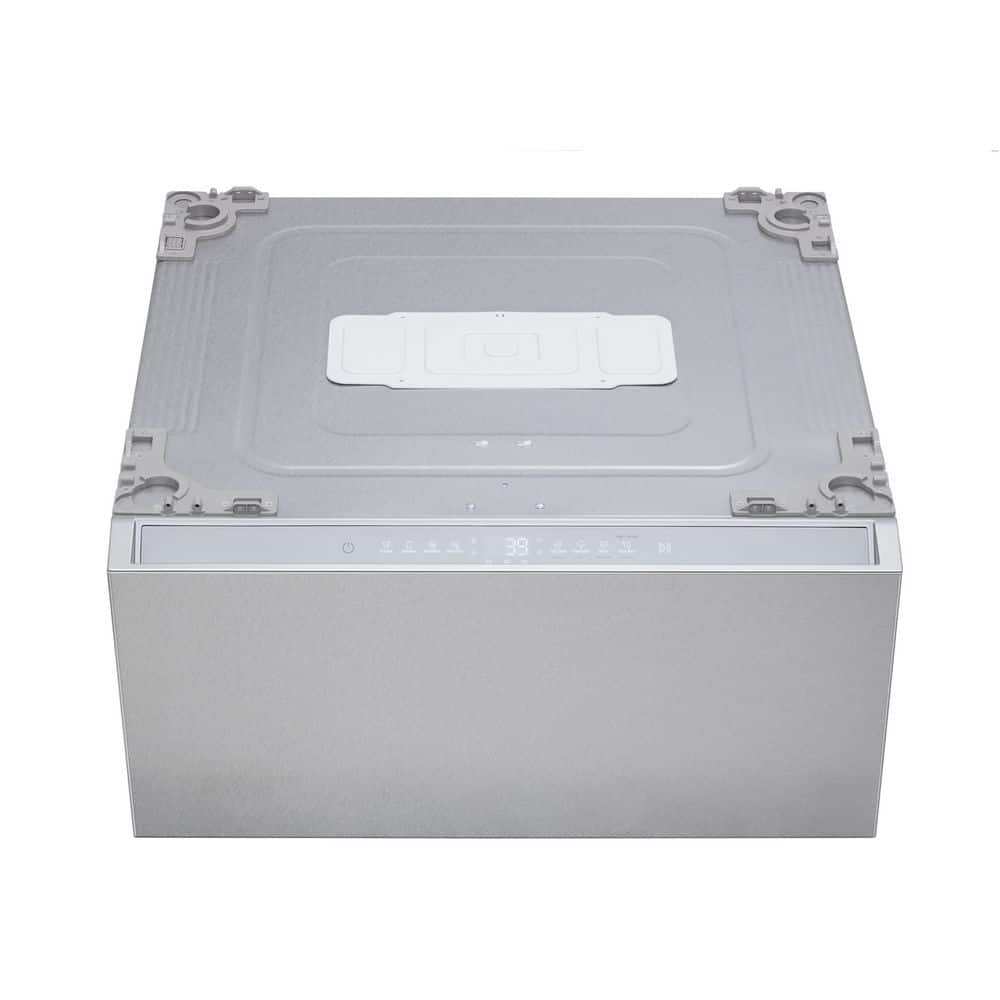 1.0 cu. ft. 29 in. SideKick Pedestal Front Load Washer, TWIN Wash Compatible in Brushed Platinum Steel
