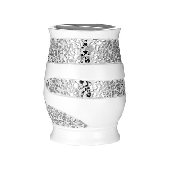 Popular Bath Products Sparkling Toothbrush Holder in White