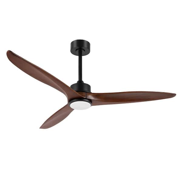 MLiAN 52 in. Indoor LED Black Ceiling Fan with Light Kit and Remote Control