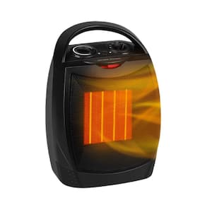 1500-Watt/750-Watt 10.2 in. Portable Electric Ceramic Space Heater with Thermostat, Safe and Quiet Heater Fan, Black