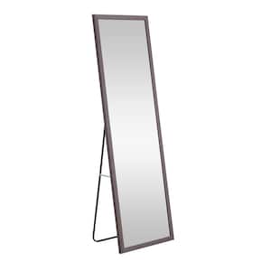 17 in. W x 60 in. H Rectangle Solid Wood Frame Gray Full Length Mirror