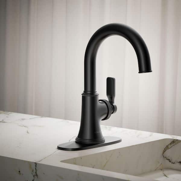 Paces Single Handle Single Hole Bathroom Faucet in Matte Black
