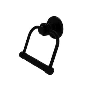 Mercury Collection Single Post Toilet Paper Holder with Dotted Accents in Matte Black