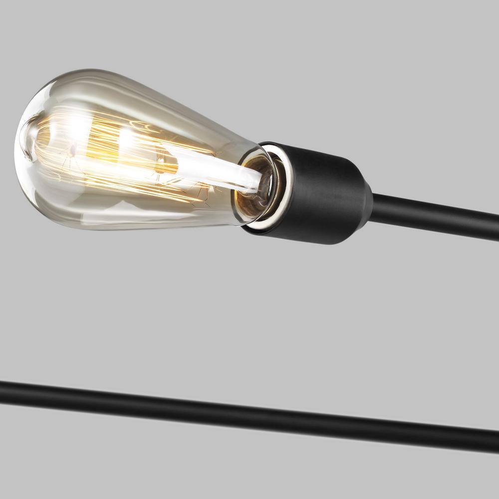 Midnight Black Steel 5-Light Sputnik Chandelier