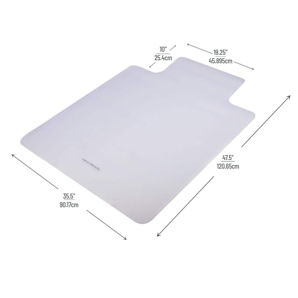Clear Polypropylene Rectangular Chair Mat with Lip, 47.64 x 35.51 inches