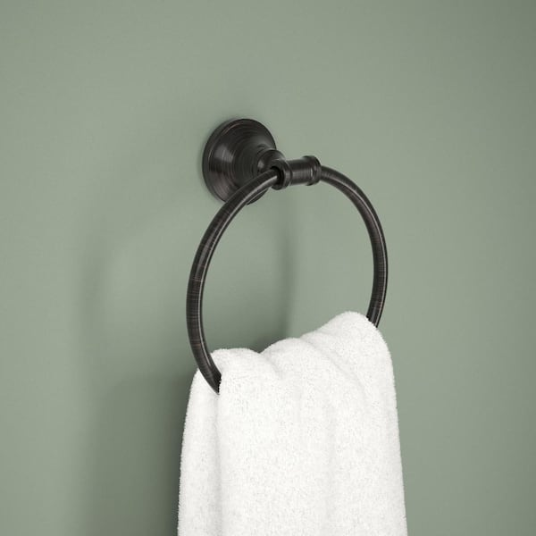 Chamberlain Wall Mount Round Closed Towel Ring Bath Hardware Accessory in Venetian Bronze