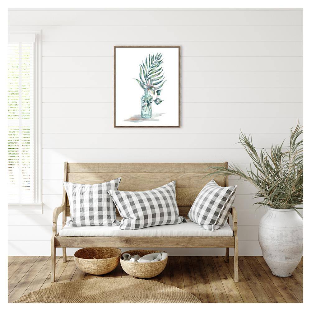 Amanti Art 23"x28" Island Tropics Frond in Bottle I by Tre Sorelle Studios Framed Canvas Wall Art Print