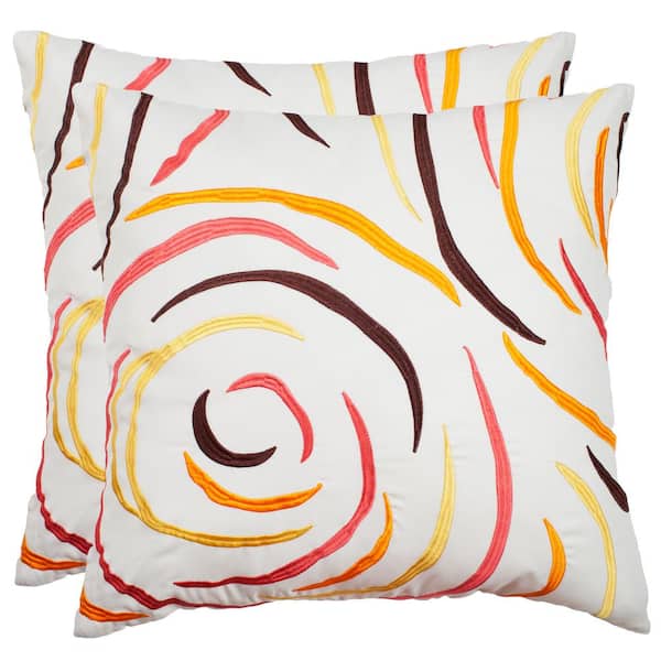 SAFAVIEH Lollypop Soleil Square Outdoor Throw Pillow (Pack of 2)