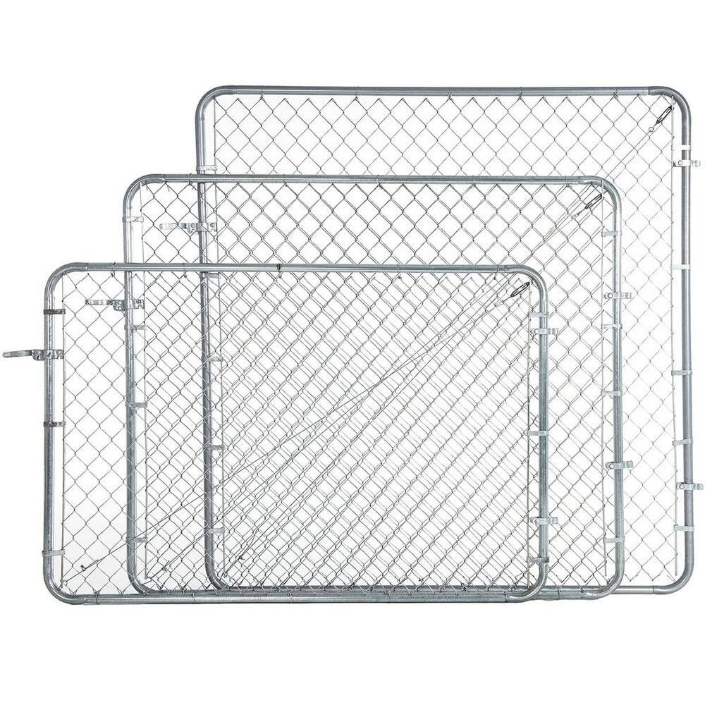 Adjustable Silver Chain Link Walk-Through Gate Kit, 4' x 6'
