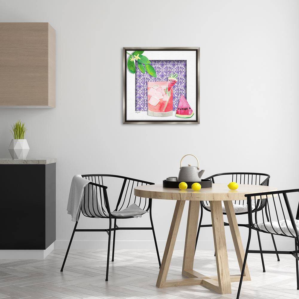 Fruity Watermelon Drink by Hillary Holt Gray Floater Frame Food Graphic Art Print 25 in. x 25 in. price history on PriceWatchPro