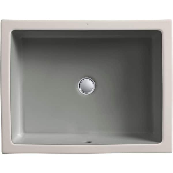 KOHLER Verticyl 19-3/4 in. Rectangle Undermount Bathroom Sink in Thuder Grey