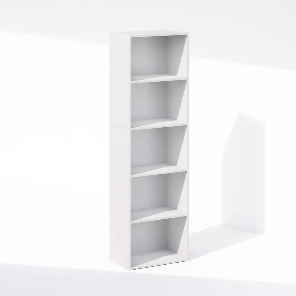 White Laminated 5-Tier Freestanding Multipurpose Shelf