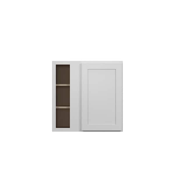 Bedford Shaker 30 in. W x 36 in. H x 12 in. D in Painted White Plywood Assembled Corner Blind Wall Cabinet