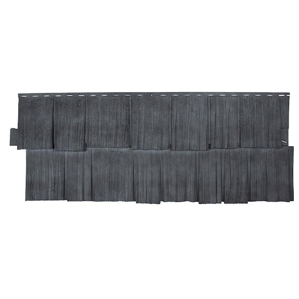 Novik NovikShake 18.8 in. x 48.4 in. HS Hand Split Shake Polymer Siding in Anthracite (9 Panels Per Box, 49.4 sq. ft.)